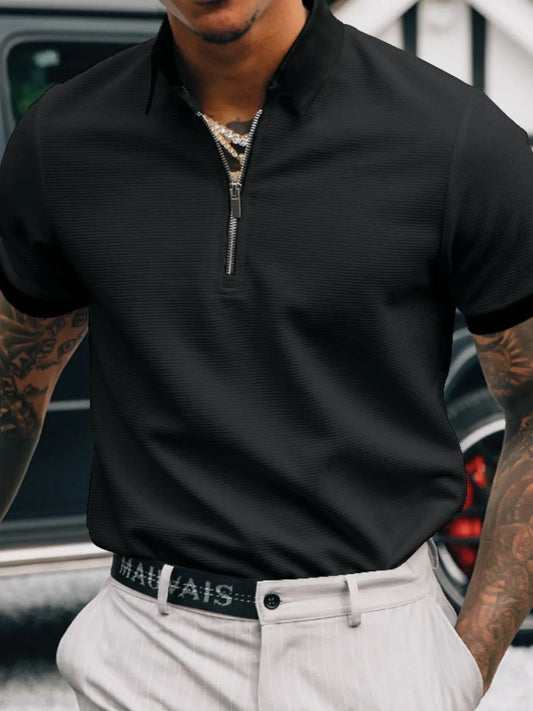 Men's Full Size Collared Neck Short Sleeve Polo Plus Size NicholesGifts