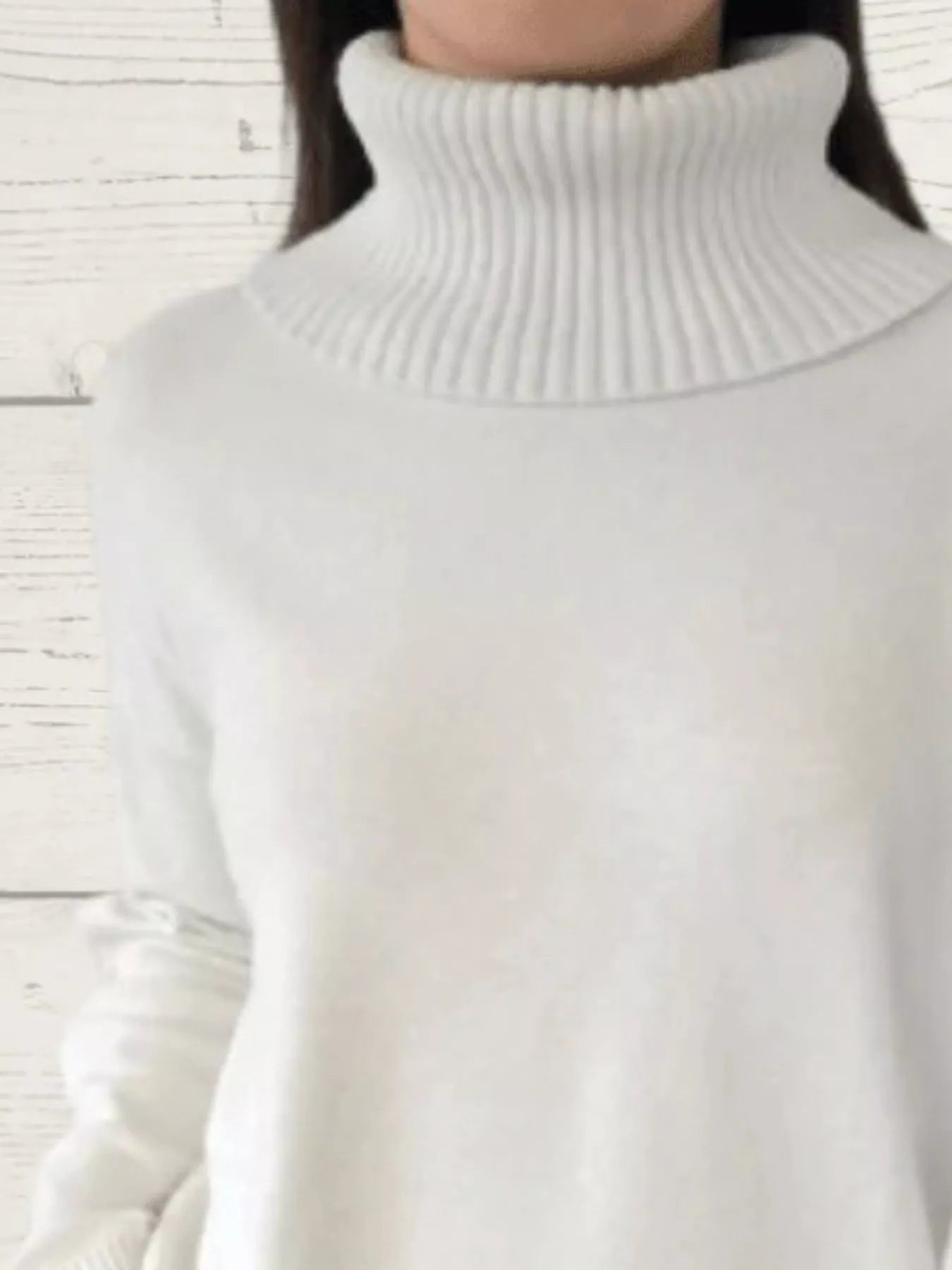 Full Size Turtleneck Long Sleeve Sweater Plus Size