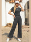 Ribbed Short Sleeve Wide Leg Jumpsuit nicholesgifts