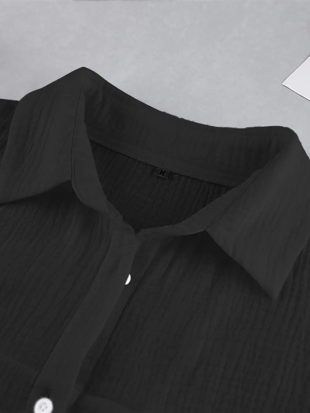Texture Button Up Long Sleeve Shirt and Pants Set nicholesgifts