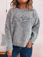 Sequined Diamond Pattern Oversized Sweater nicholesgifts
