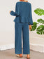 Tie Neck Balloon Sleeve Top and Pants Set nicholesgifts