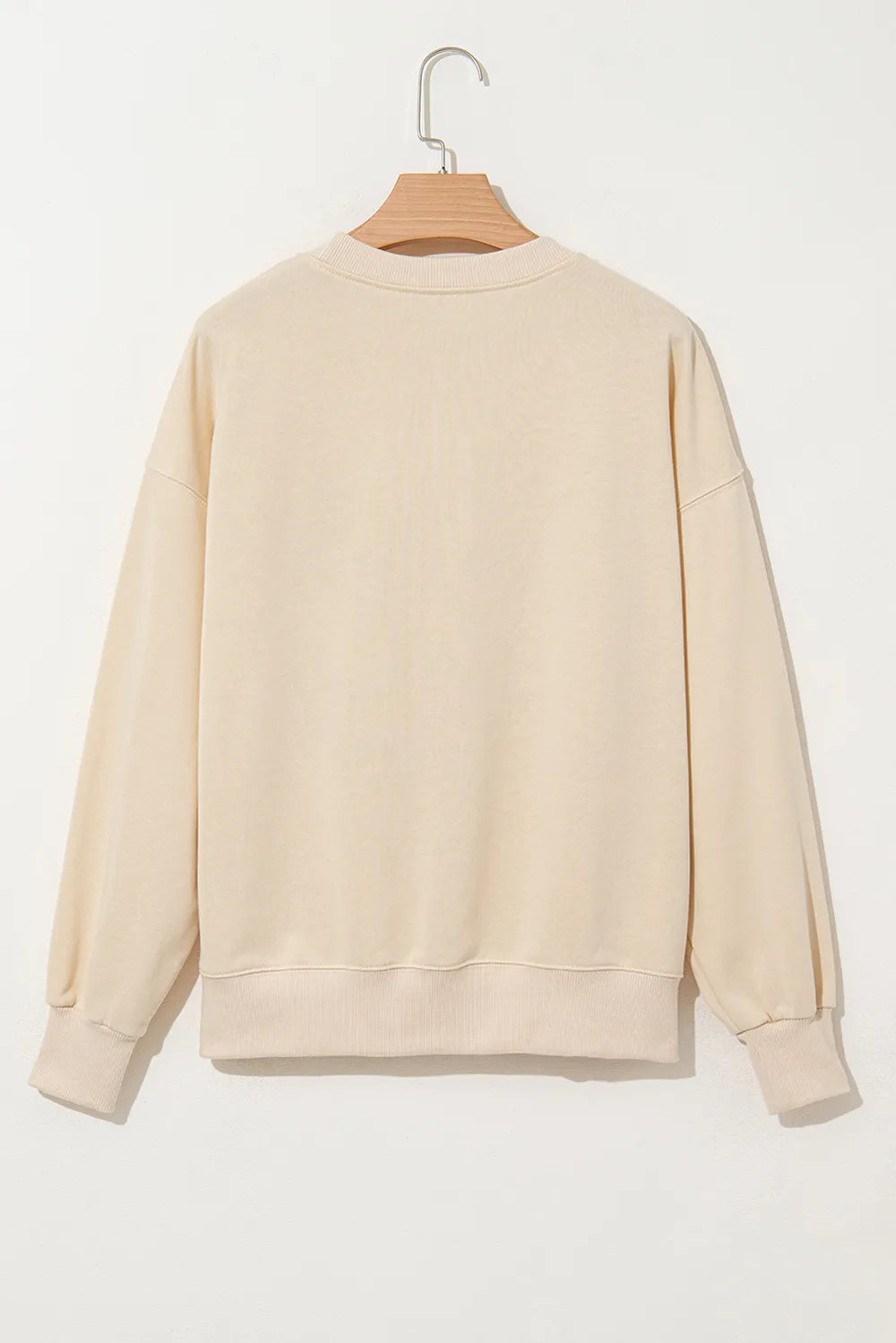 THANKS Round Neck Long Sleeve Sweatshirt Trendsi