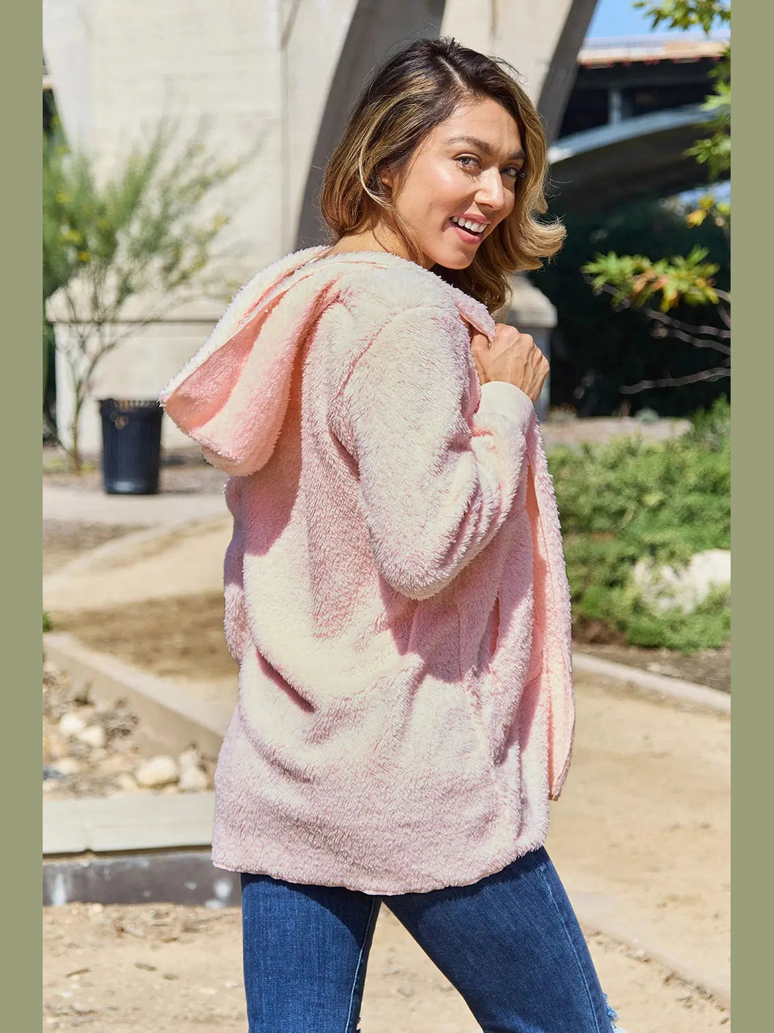 Full Size Teddy Hooded Jacket with Pockets nicholesgifts