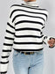 Striped Turtleneck Long Sleeve Sweater nicholesgifts