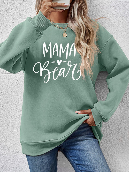 Letter Graphic Round Neck Long Sleeve Sweatshirt NicholesGifts