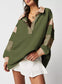 Color Block Striped Johnny Collar Sweatshirt nicholesgifts