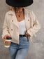 Perfee Button Up Collared Neck Long Sleeve Jacket nicholesgifts