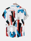 Men's Plus Size Abstract Print Short Sleeve Button-Down Casual Shirt nicholesgifts