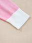 Contrasting Polo Collar Color Block Knit Drop Shoulder Sweater nicholesgifts