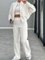 Baseball Collar Zip Up Outerwear and Drawstring Pants Set nicholesgifts