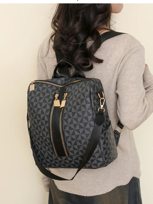 Geometric Pattern Backpack Bag Trendsi
