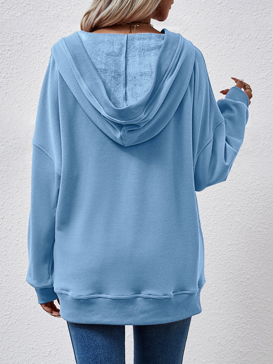NicholesGifts Women V-Neck Drop Shoulder Long Sleeve Hoodie nicholesgifts
