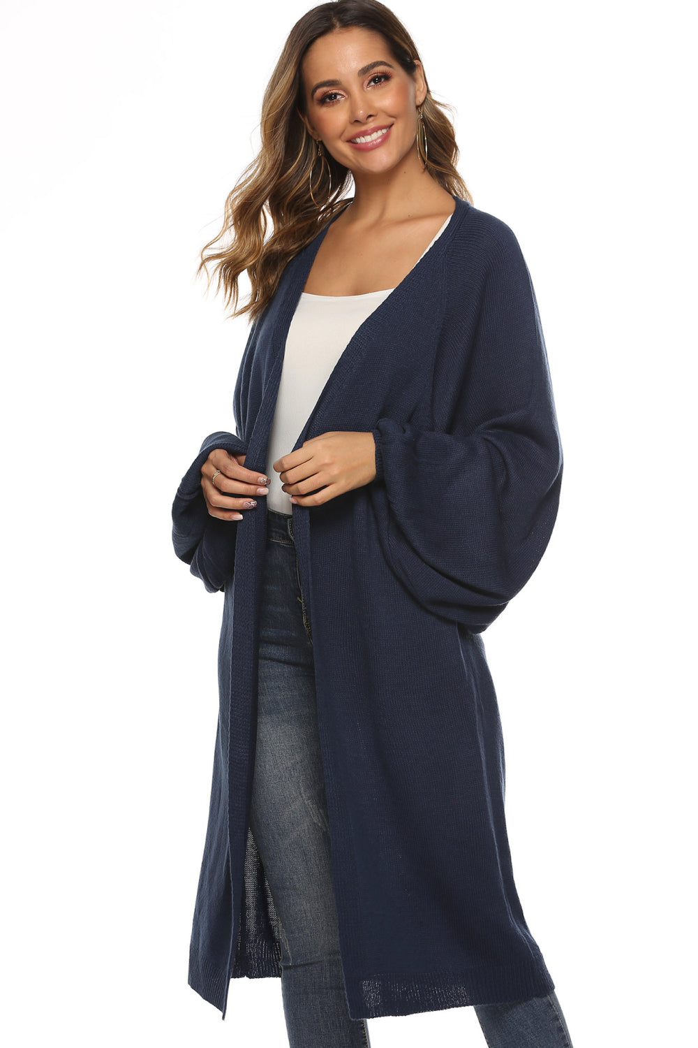 Long Sleeve Open Front Cardigan nicholesgifts