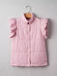 Stand Neck Flutter Sleeve Snap Button Puffer Vest nicholesgifts
