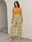 Openwork Halter Neck Floral Wide Leg Jumpsuit nicholesgifts