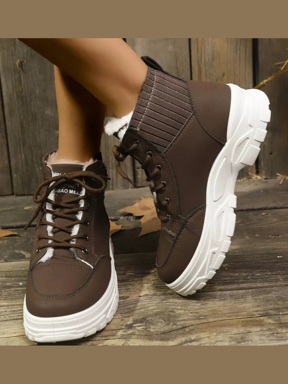 Plush Lining Lace Up Boots nicholesgifts