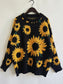 Sunflower Dropped Shoulder Long Sleeve Sweater nicholesgifts