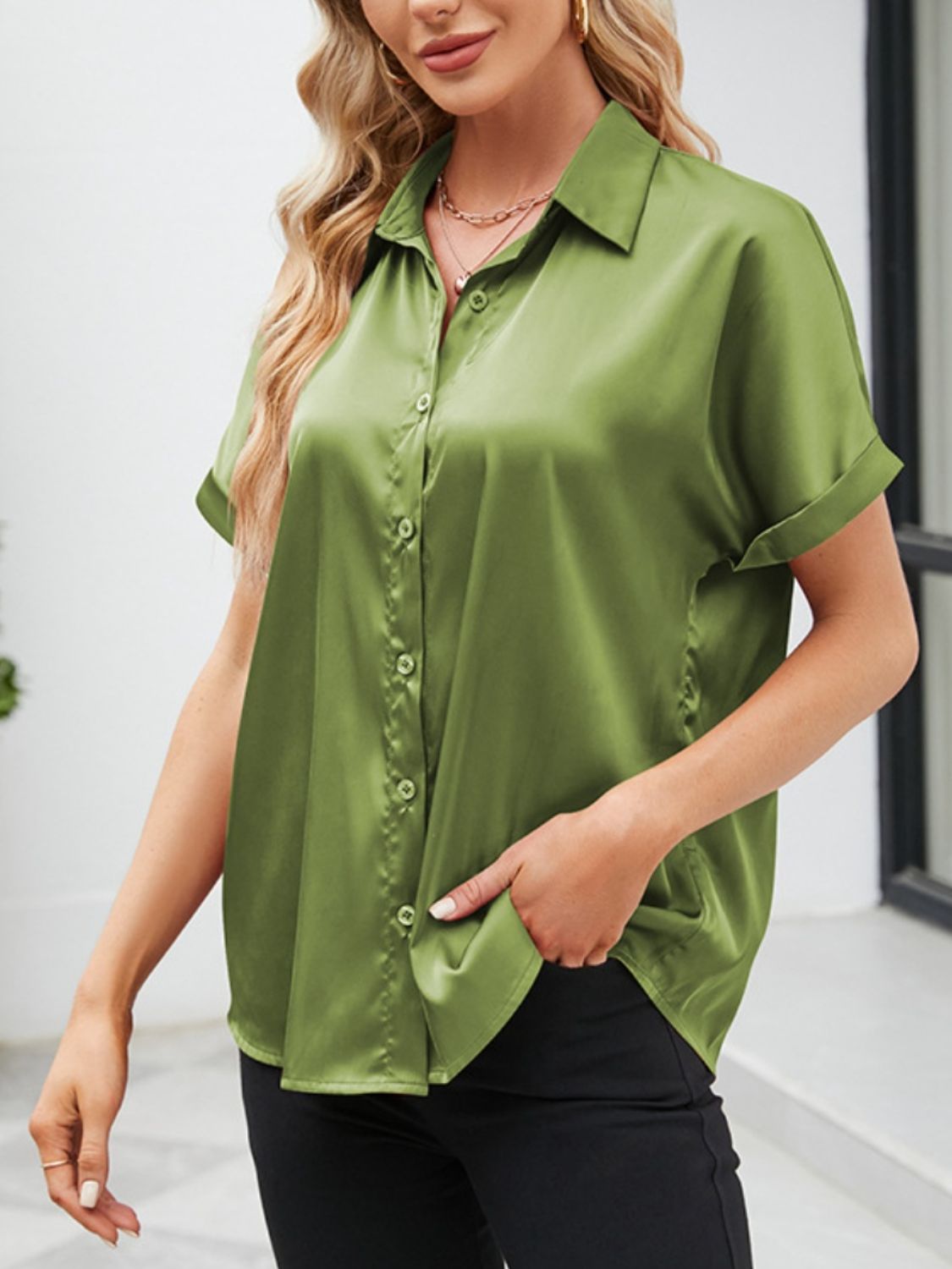 Button Up Short Sleeve Shirt nicholesgifts