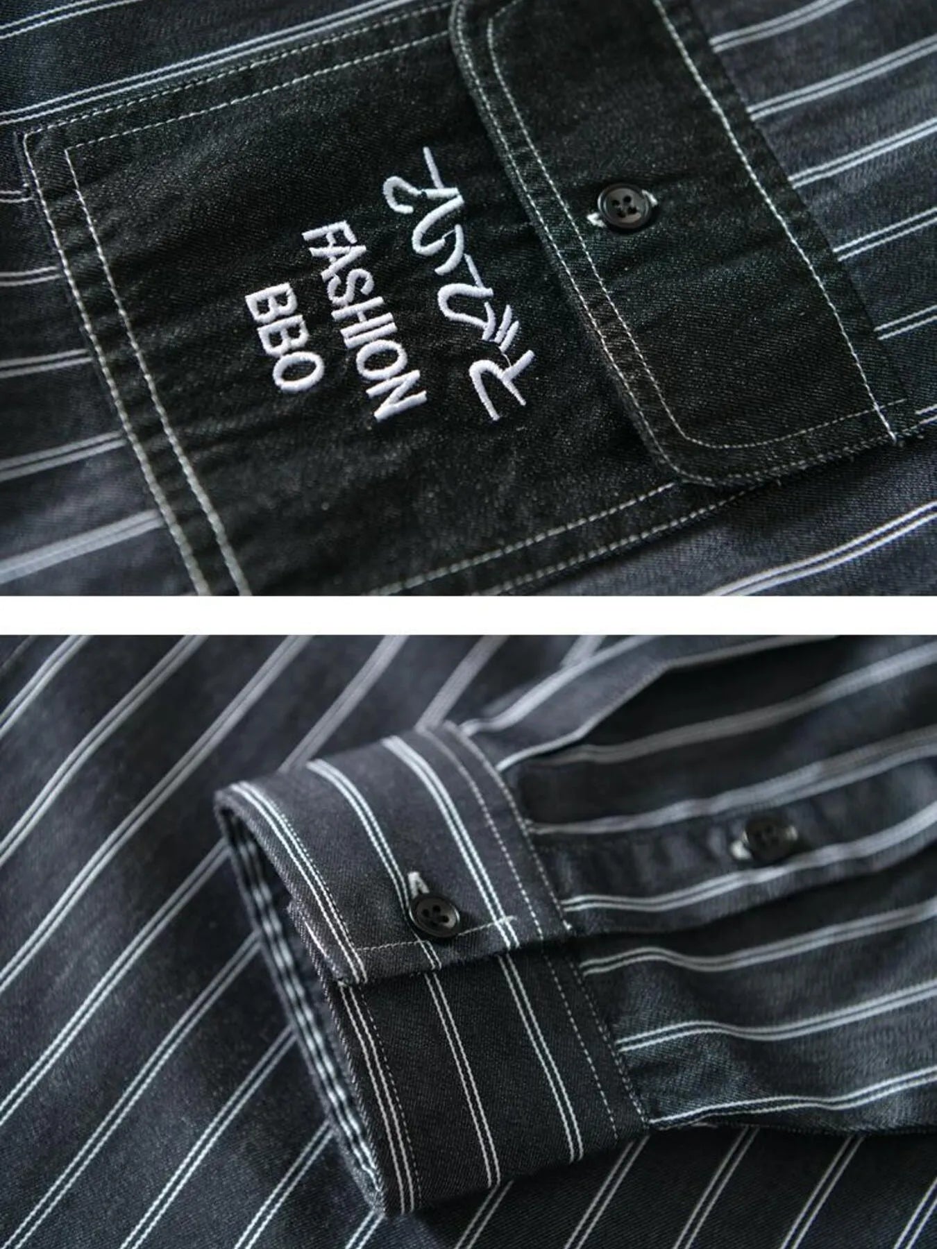 Men's Plus Size Striped Button Up Long Sleeve Shirt nicholesgifts