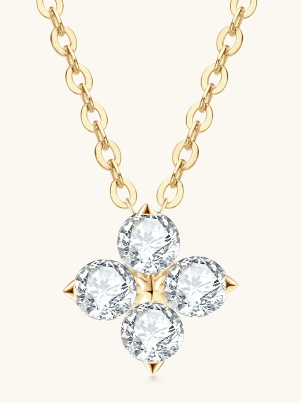 Moissanite Four Leaf Clover Pendant Necklace nicholesgifts