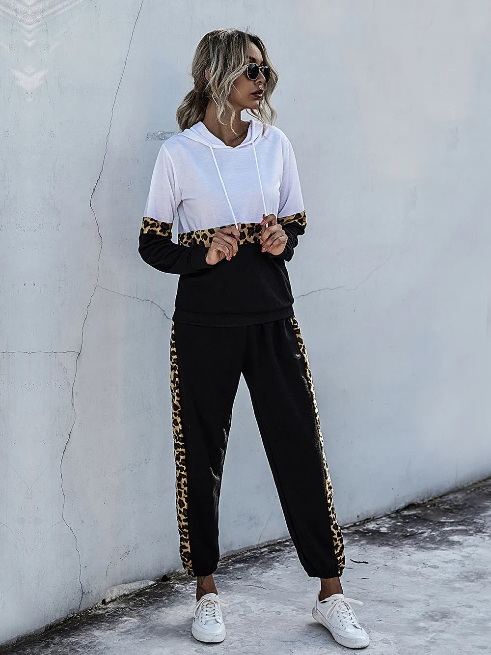 Perfee Contrast Long Sleeve Hooded Top and Joggers Set nicholesgifts