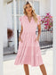 Ruched Notched Cap Sleeve Dress nicholesgifts