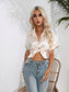 Button Down Collared Neck Short Sleeve Satin Shirt nicholesgifts