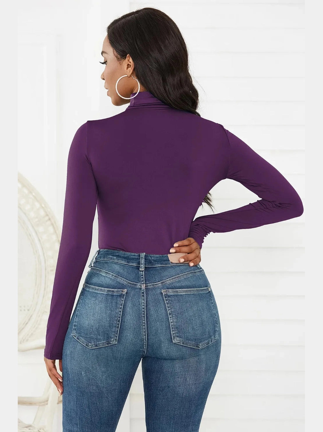 Turtleneck Long Sleeve Bodysuit nicholesgifts
