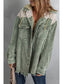Women Snap Front Hooded Corduroy Shacket nicholesgifts