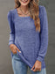 Heathered Square Neck Long Sleeve T-Shirt nicholesgifts