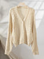 Chunky Cropped Button-Up Sweater Cardigan nicholesgifts