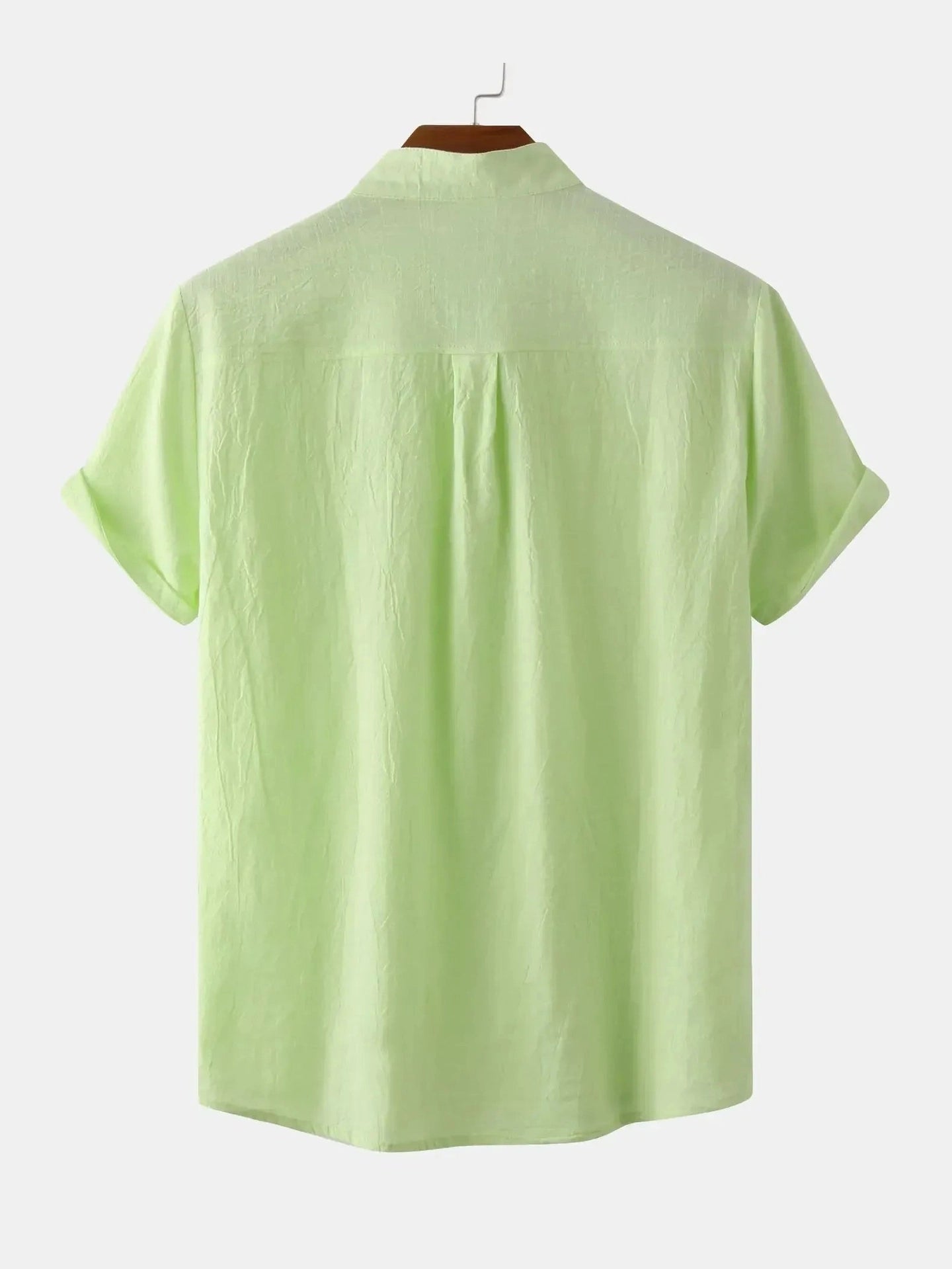 Men's Mandarin Collar Short Sleeve Henley Shirt NicholesGifts