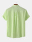 Men's Mandarin Collar Short Sleeve Henley Shirt nicholesgifts