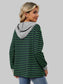 Women Drawstring Striped Long Sleeve Hoodie nicholesgifts