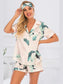 Printed Button Up Short Sleeve Top and Shorts Lounge Set nicholesgifts