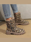 Leopard Print Fur Lined Ankle Boots Trendsi