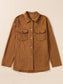 Pocketed Snap Down Long Sleeve Jacket nicholesgifts