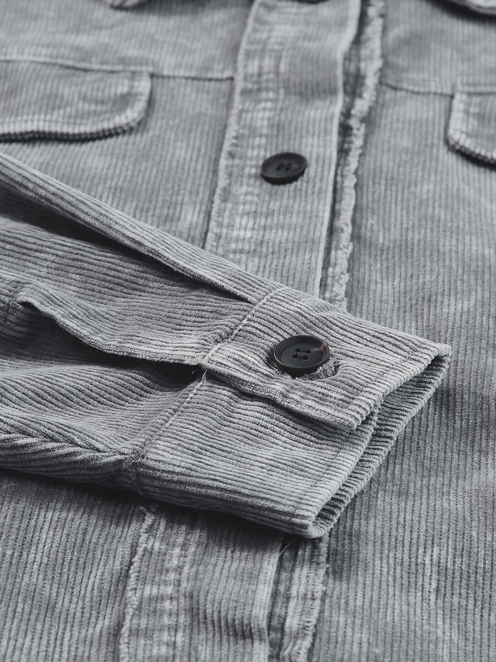 Washed Button Down Dropped Shoulder Jacket nicholesgifts