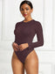 Round Neck Long Sleeve Bodysuit nicholesgifts