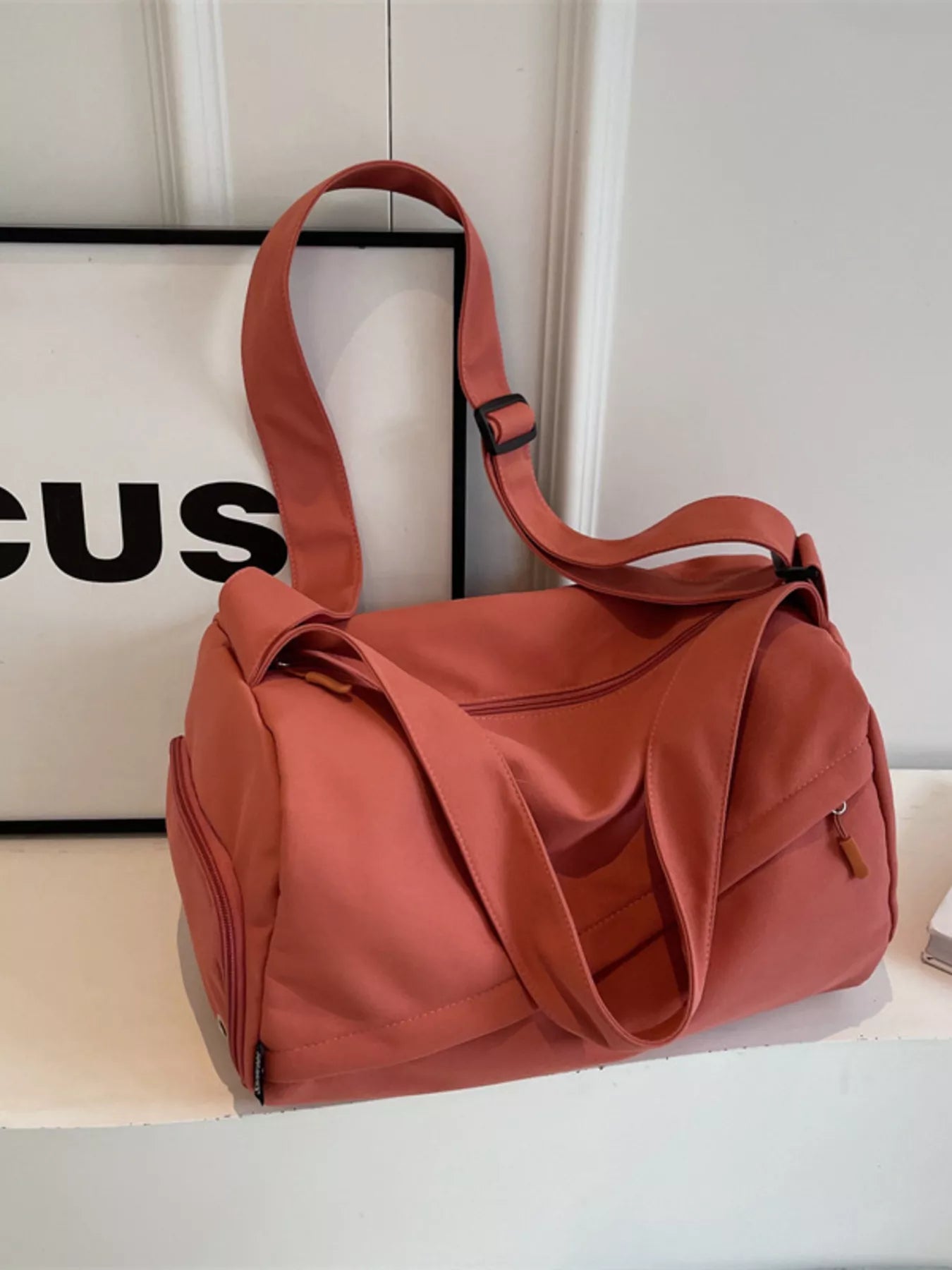 Adjustable Strap Solid Color Travel Bag nicholesgifts