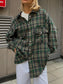 Pocketed Plaid Button Up Shacket nicholesgifts