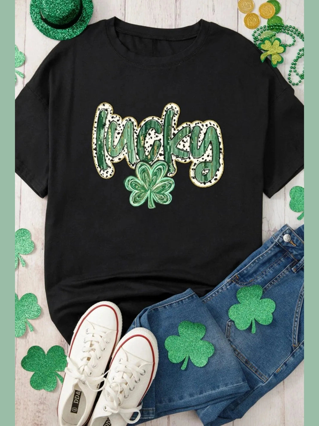 Lucky Clover Graphic T-Shirt nicholesgifts