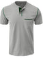 Men's Full Size Casual Henley T-Shirt with Contrast Stitching and Pocket Plus Size nicholesgifts