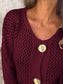 Crochet Button Up Long Sleeve Cardigan nicholesgifts