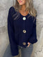 Crochet Button Up Long Sleeve Cardigan nicholesgifts