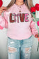 Bow Love Sequin Pattern Valentine Sweatshirt nicholesgifts