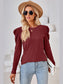 Women Round Neck Puff Long Sleeve Blouse nicholesgifts