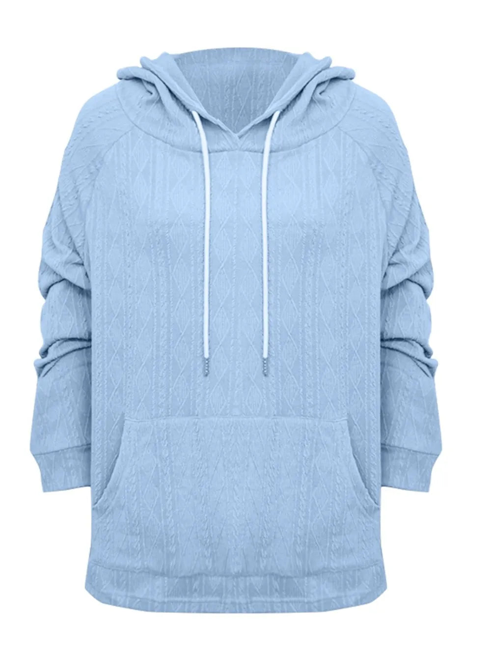 Full Size Drawstring Long Sleeve Hoodie Trendsi