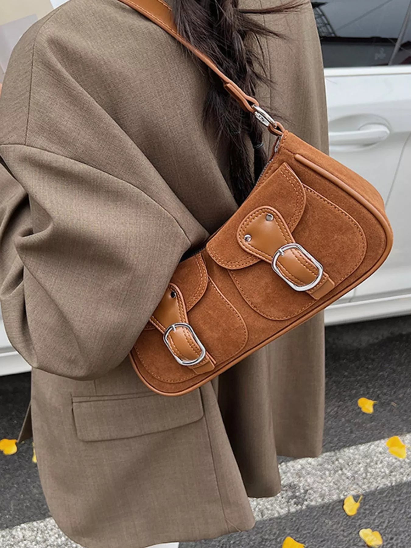 Buckle Decor Shoulder Bag nicholesgifts